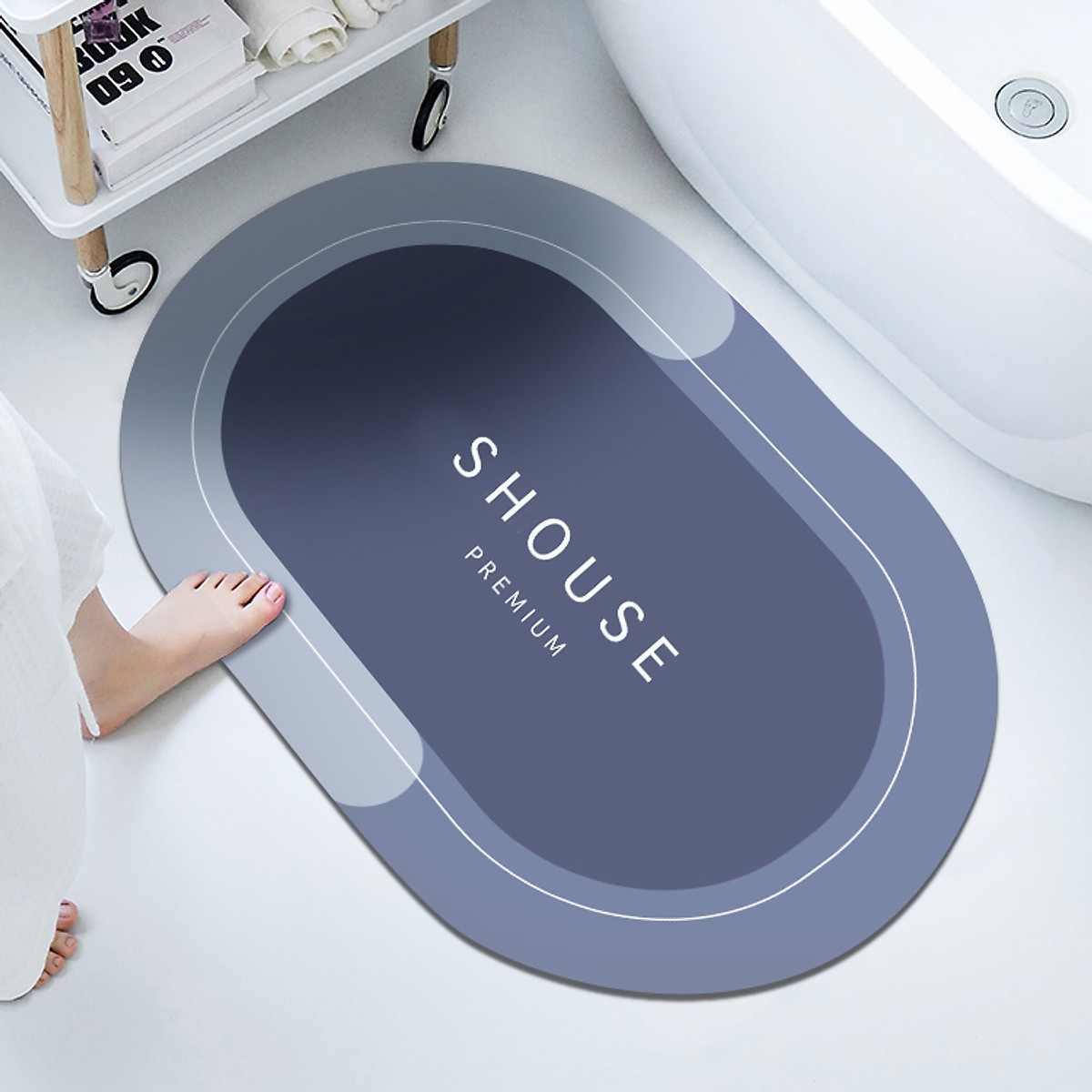 Thảm Lau Chân Proki Cao Cấp Silicon Siêu Thấm Hút Nước, Chống Trơn Trượt, Thảm Chùi Chân hút nước siêu thấm Nhà Tắm Silicon, Thảm Lau Chân Siêu Mềm, Siêu Dày