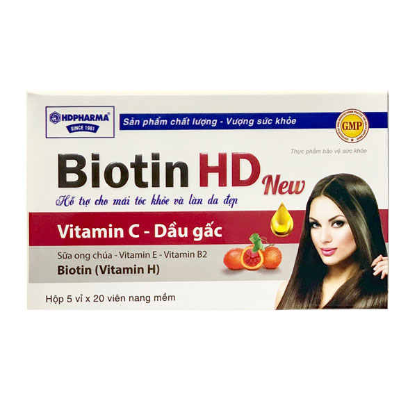 Biotin Hd New, hỗ trợ giảm nguy cơ lão hóa da, gãy rụng tóc, hỗ trợ đẹp da