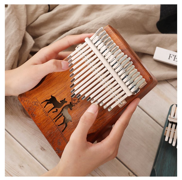 [HCM]Đàn kalimba 17 phím gỗ mahogany sử dụng ngón tay cái cho ngưới lớn mới tập chơi  SNK - M17  Tặng  phụ kiện