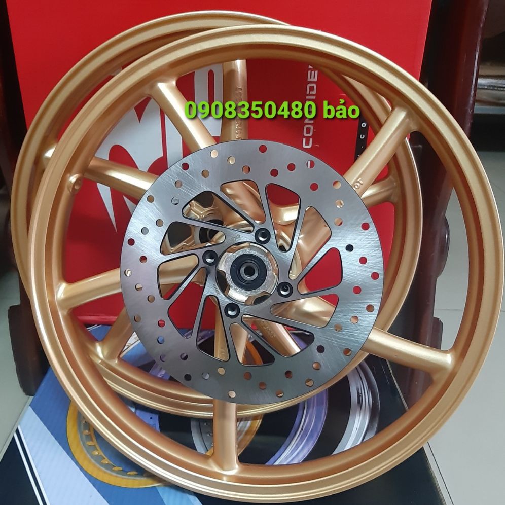 BÁNH Mâm 5 cây gắn EXCITER 150 trước sau 1.6 kèm đĩa trước như hình gắn như zin