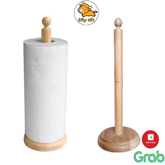 Cây để giấy cuộn - cây để giấy bếp - cọc gỗ cắm giấy đa năng, decor, gọn gàng, chắc chắn GD207