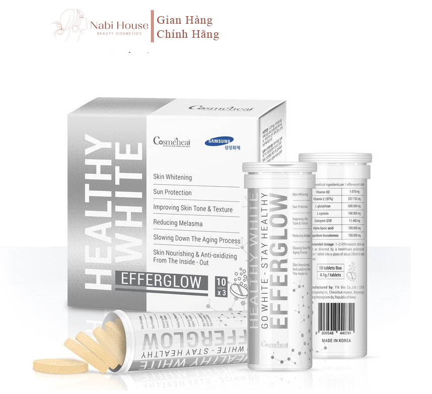 Viên Sủi Viên Uống Trắng Da Cosmeheal Healthy White Efferglow