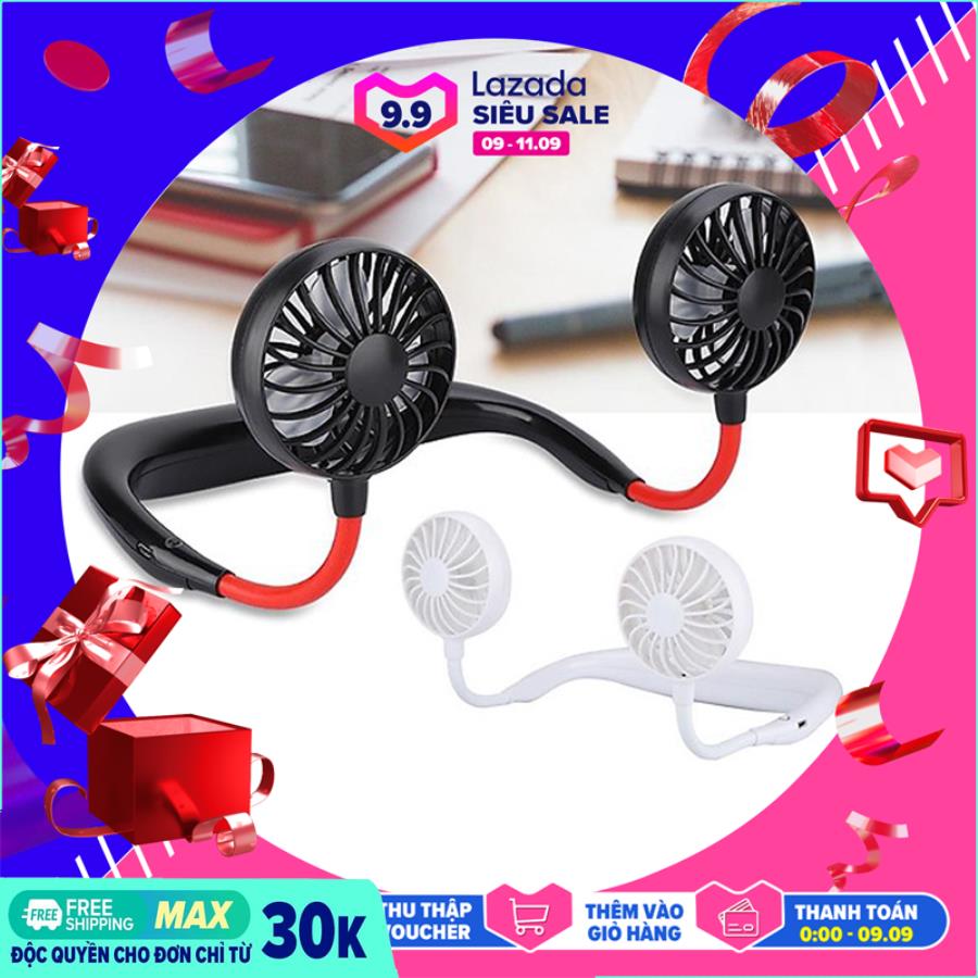 Quạt đeo cổ, quạt kẹp cổ, quạt đeo cổ giá rẻ, quật điều chỉnh 3 tốc độ giá rẻ