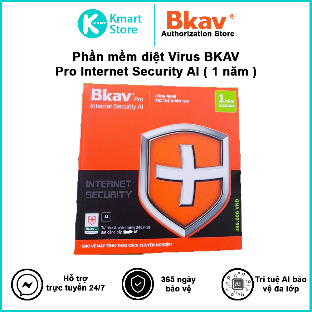 Phần Mềm Diệt Virus BKAV Profressional Internet Security 1 PC 12 Tháng - Hàng Chính Hãng