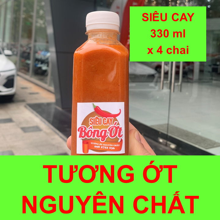 Tương ớt cay nguyên chất 330ml x4 chai
