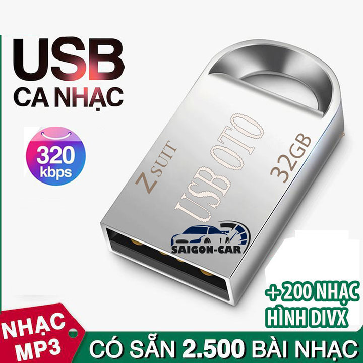 HCM- USB nghe nhạc chất lượng cao cho xe hơi 32G gồm 2500 bài nhạc mp3 320Kps + 200 nhạc hình-SHOP đã tải sẵn nhạc