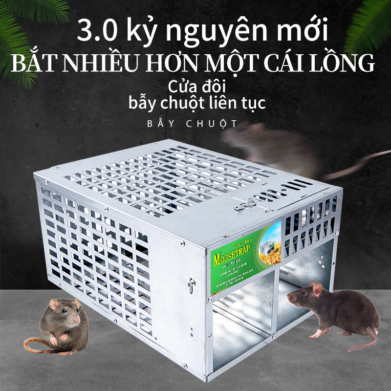 Lồng Chuột Công Suất Lớn Hai Cửa Sáng Tạo Độc Quyền Bán Trực Tiếp Từ Nhà Máy Bắt Thông Minh Hiệu Quả Cao Lồng Chuột Nhân Đạo Bền/Bẫy Chuột Kiểm Soát Côn Trùng