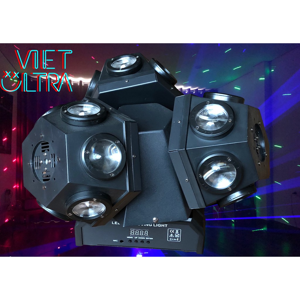 Đèn moving 18 mắt 3 đầu đảo xoay
