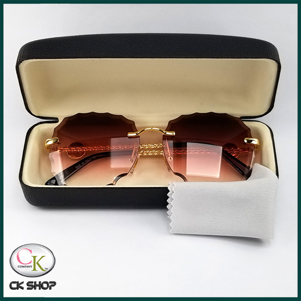 Mắt kính nữ không viền màu mận đỏ thời trang 7K 9087- Mắt kính nữ chống tia UV bảo hành 12 tháng