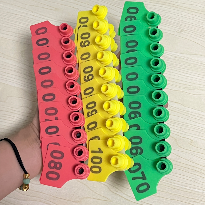 Combo 20pcs thẻ tai lợn, thẻ đeo tai cho heo bằng TPU, có số màu tươi sáng, thích hợp với lợn, bò, dê