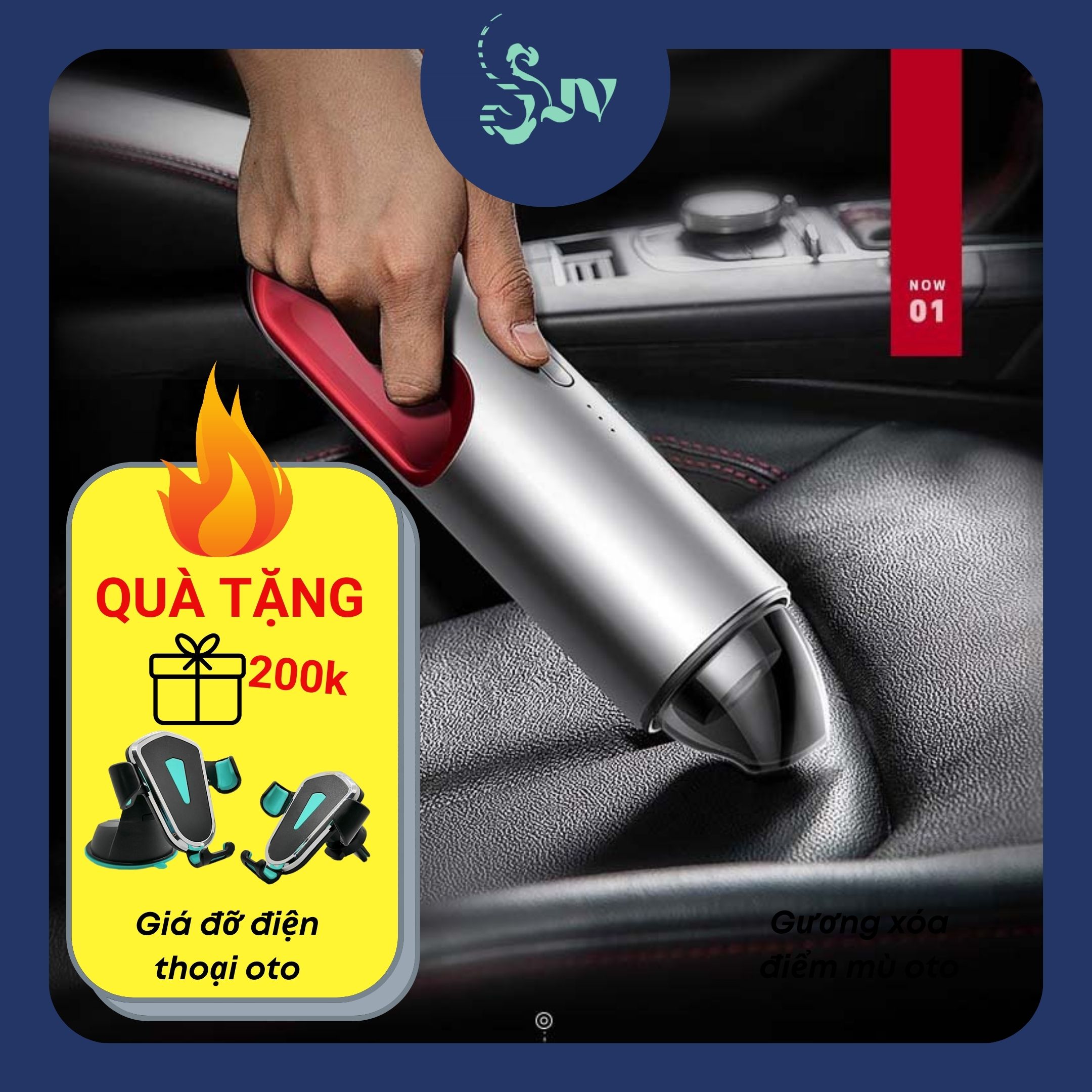 Máy hút bụi cầm tay mini không dây DOKIY công nghệ lọc bụi hiện đại công suất lớn SJV-004