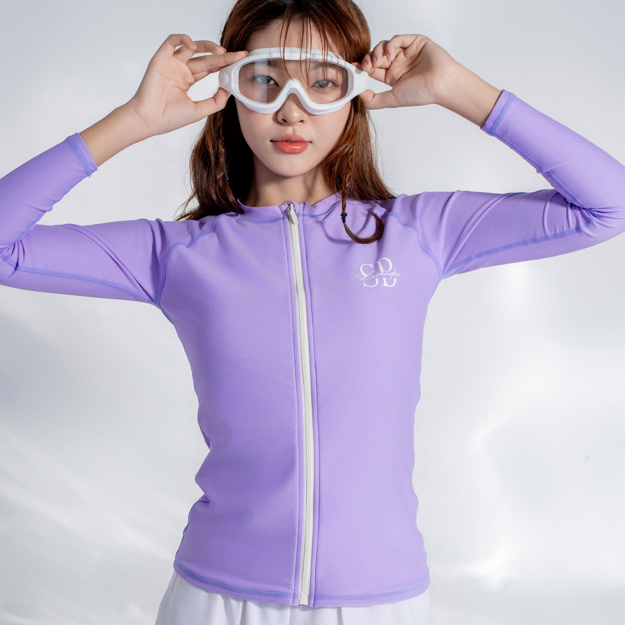 Lavender Eser Áo bơi tay dài khoá kéo SOBIE