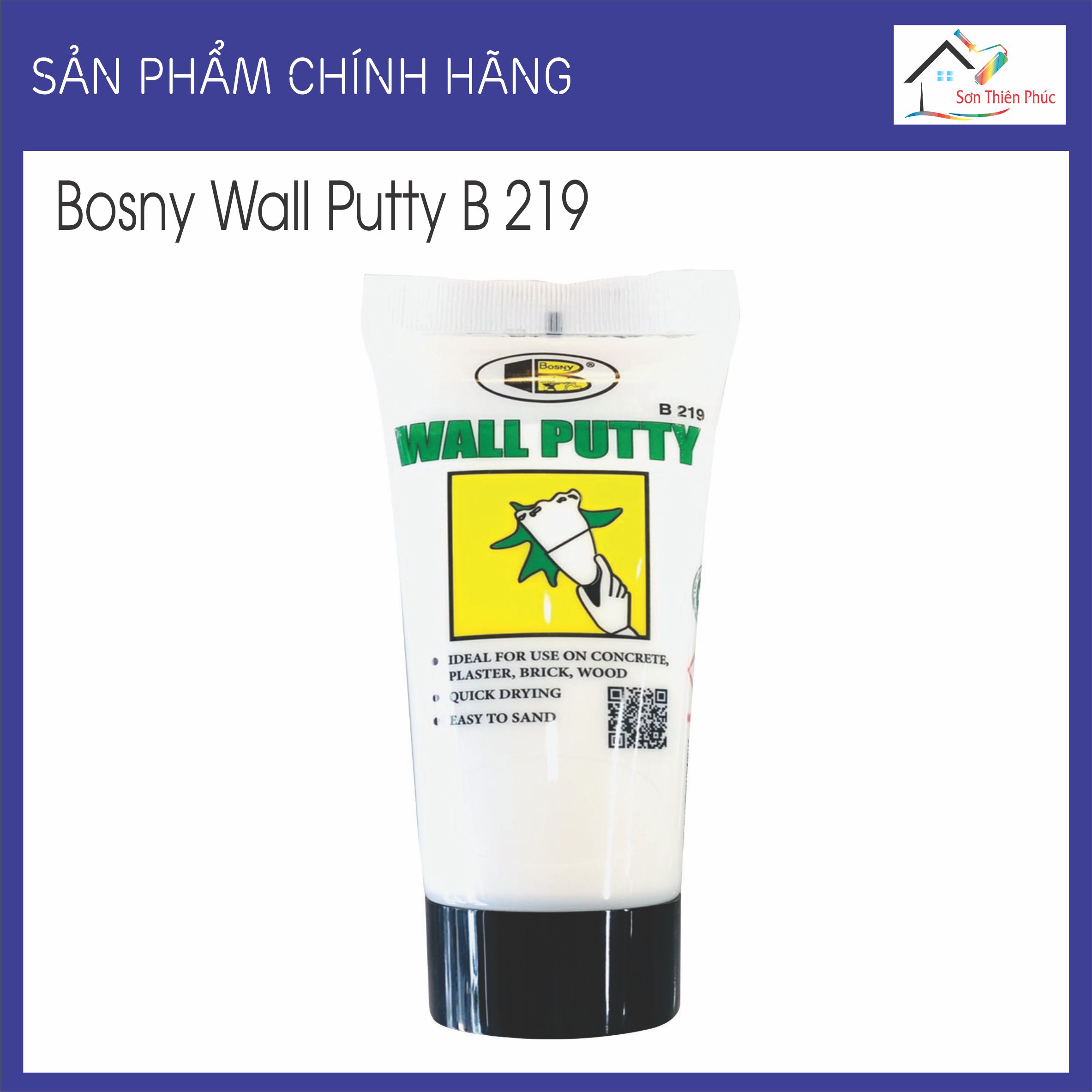 Bột bả bosny wall putty b219 trám khe nứt, tường, gỗ, trần nhà...