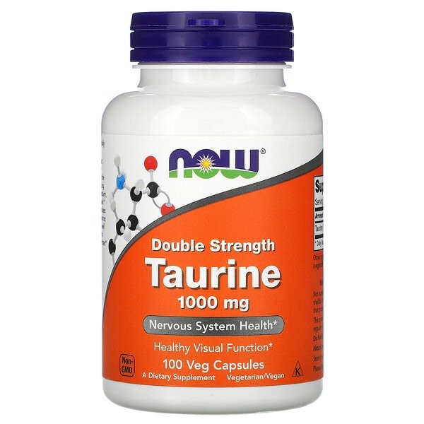 NOW Taurine Double Strength 1.000 mg 100 Veg Capsules