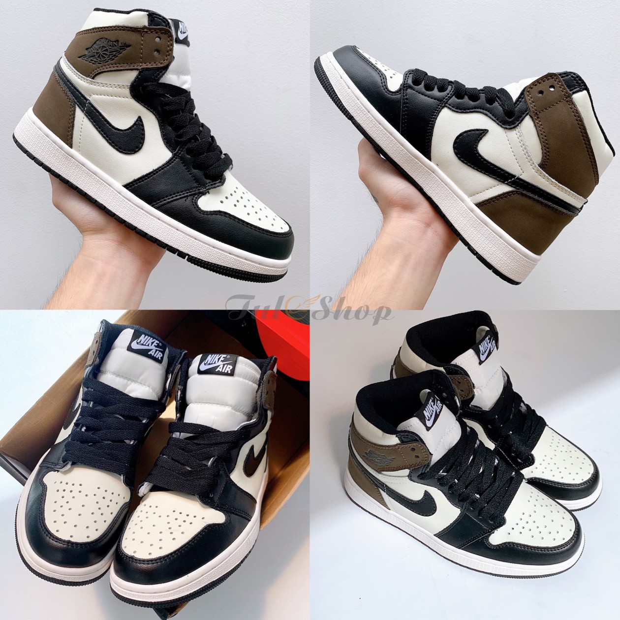 Giầy thể thao sneaker jordan1 mocha cao cổ ,giày air jocdan force one mocha