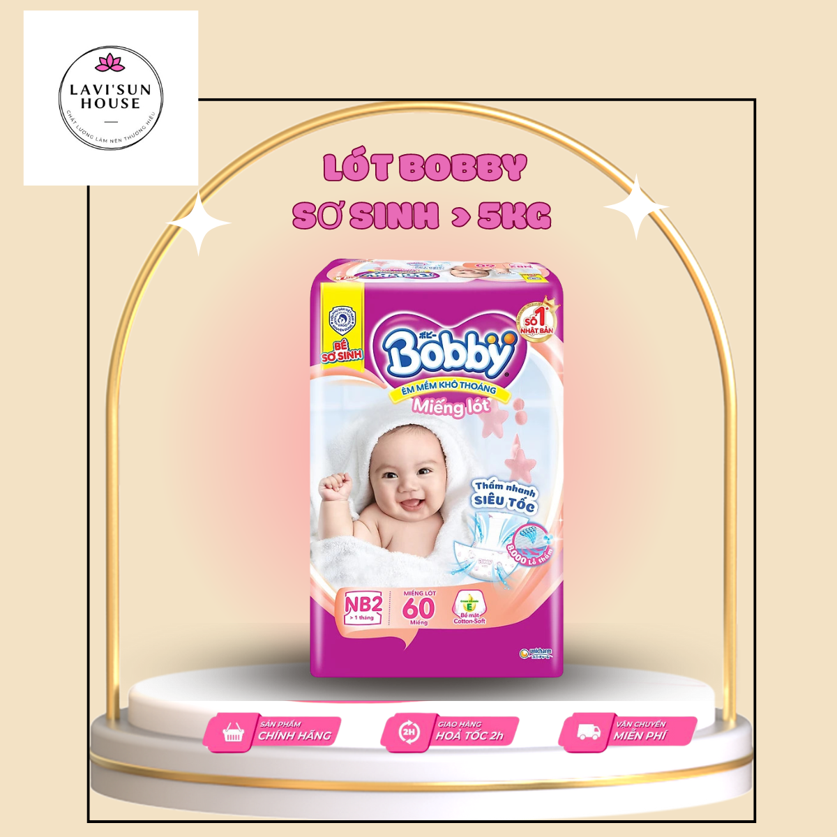 Tấm lót sơ sinh bobby newborn 2-60 miếng tặng 6 miếng tả quần, tả lót bobby sơ sinh cho bé trên 1 tháng tuổi