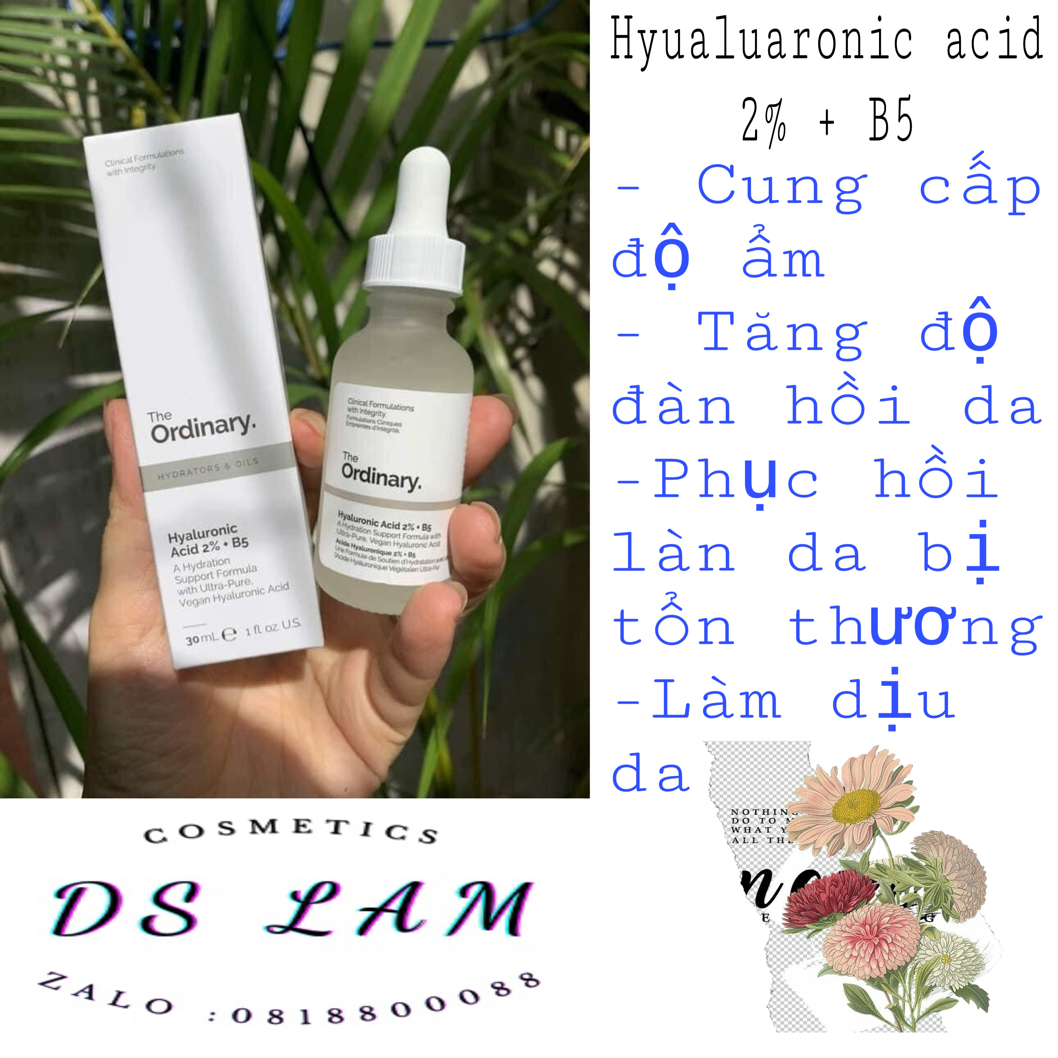Hyaluaronic Acid 2% + B5 The Ordinary tinh chất cấp nước phục hồi da