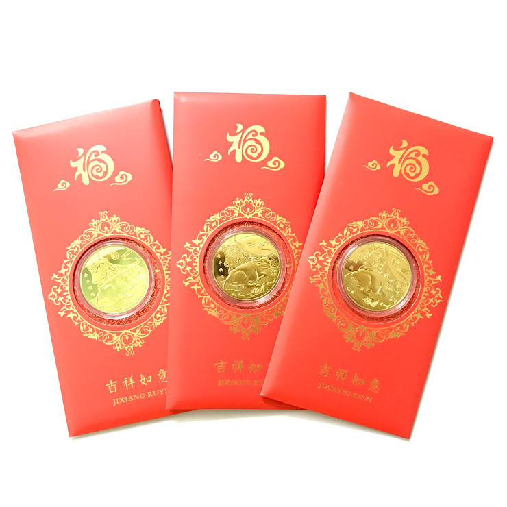 [NGON BỔ RẺ] Một Bao Lì Xì Tết Hình Con Trâu Mạ Vàng 24K May Mắn - lì xì trâu vàng - hình ngẫu nhiên