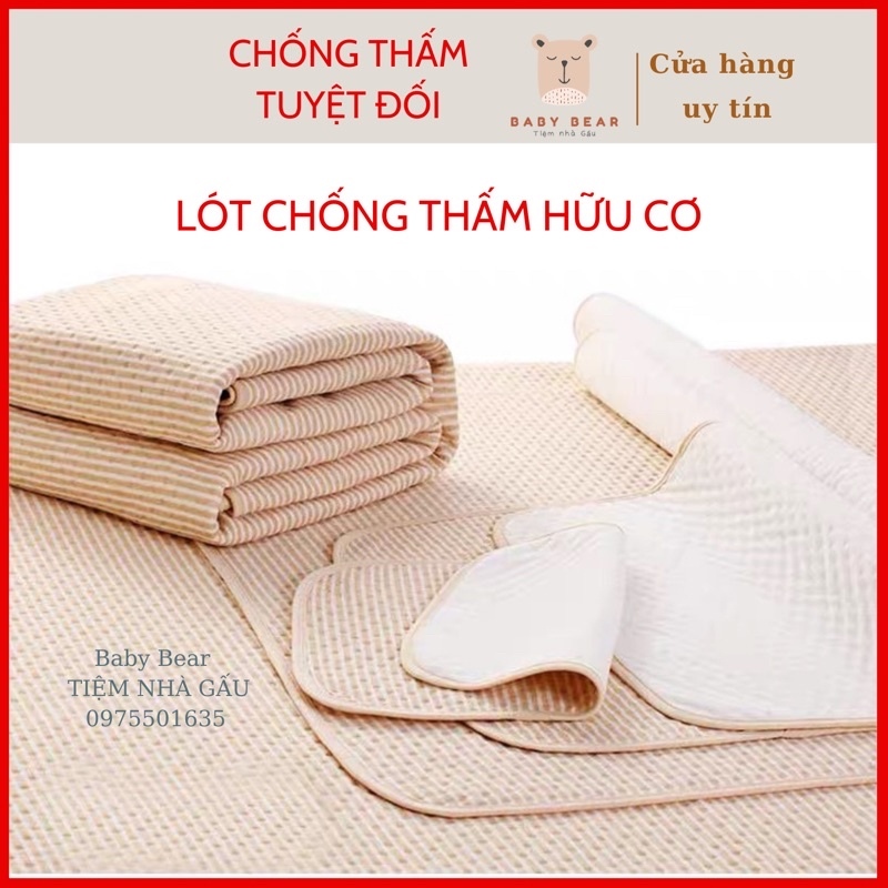 Lót chống thấm cho bé ORGANIC 80 x100cm 60x100cm 50x70cm 30x45cm 100 COTTON HỮU CƠ TỰ NHIÊN