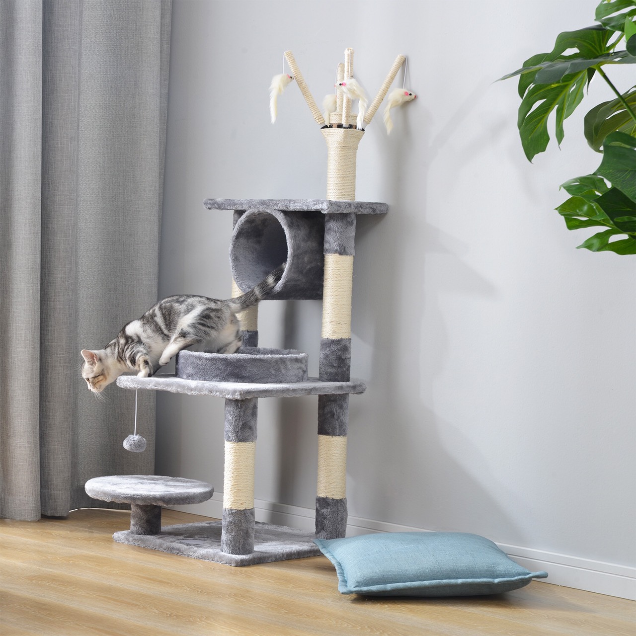 Trụ cào móng cho mèo- Cattree nhà cây cho mèo- nhà cho mèo CT3-08