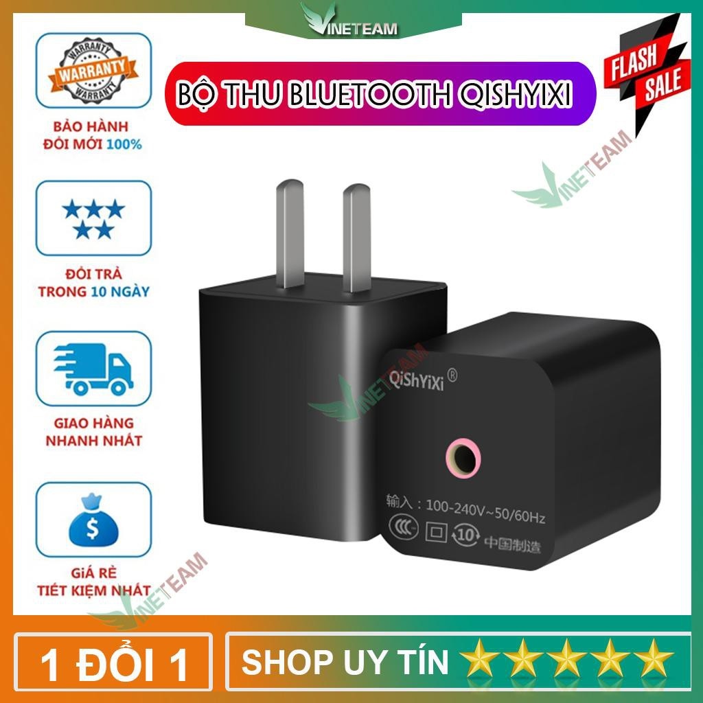 Bộ chuyển đổi âm thanh không dây kết nối Bluetooth 3.5mm kèm Phích cắm Chuẩn Mỹ 110   240V thương hiệu Qishyixi -dc4051