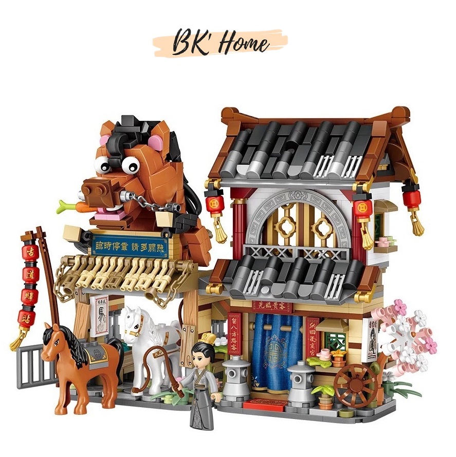 Đồ chơi lắp ráp khối xây dựng building blocks mini LOZ mô hình Trại ngựa 1243