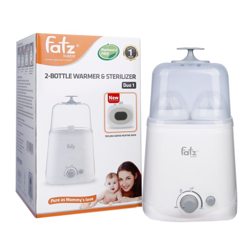 Máy hâm sữa đa năng 2 bình cổ rộng Fatzbaby fb3012sl thế hệ mới