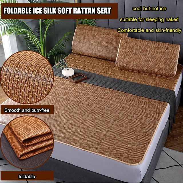 maqingya123 Three-piece mat set, foldable rattan mat