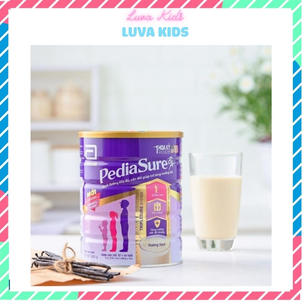 Lon sữa bột Pediasure B/A hương vani 850g Luva Kids
