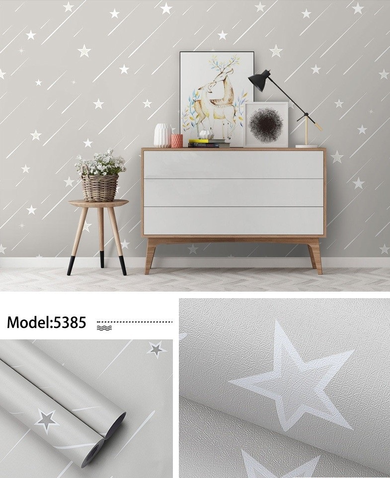 Giấy dán tường VƯỜN SAO BĂNG TRẮNG size 10m x 45cm có keo sẵn