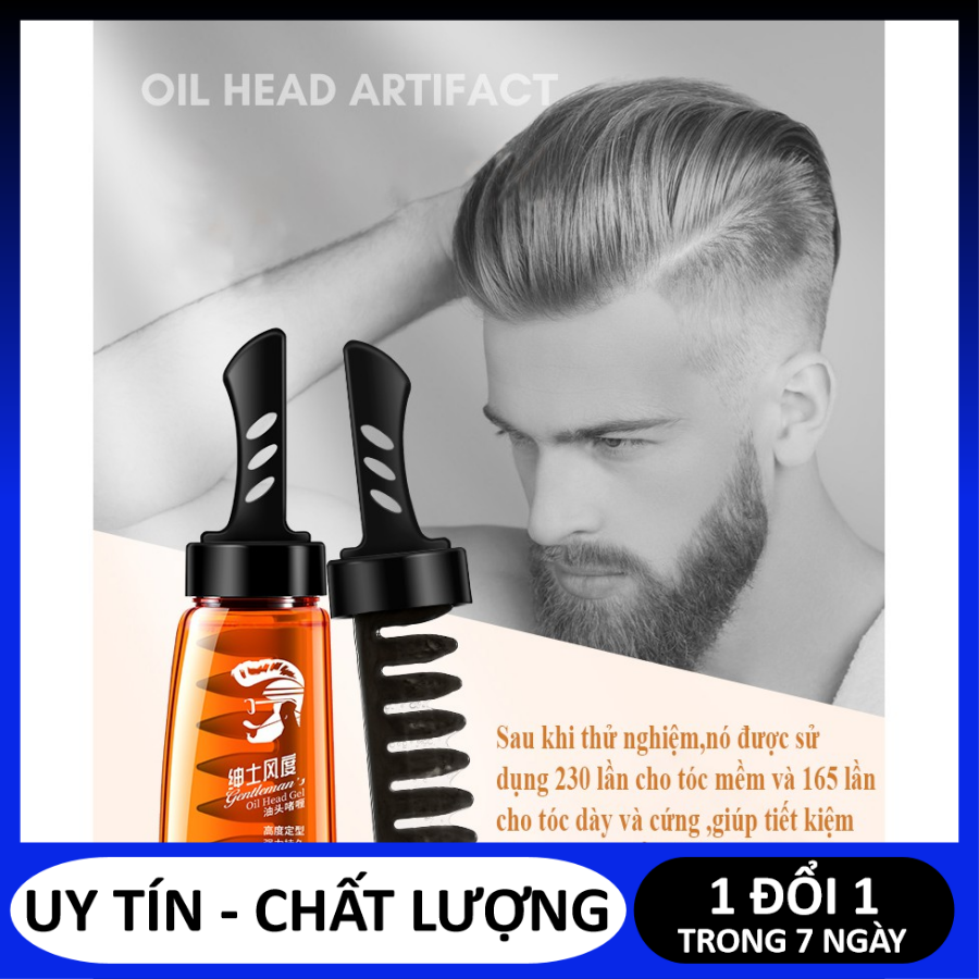 GEL TẠO KIỂU TÓC 2 TRONG 1 KÈM LƯỢC CHO NAM GIỚI, NHANH KHÔ, MÙI THƠM QUYẾN RŨ, GEL VUỐT TÓC