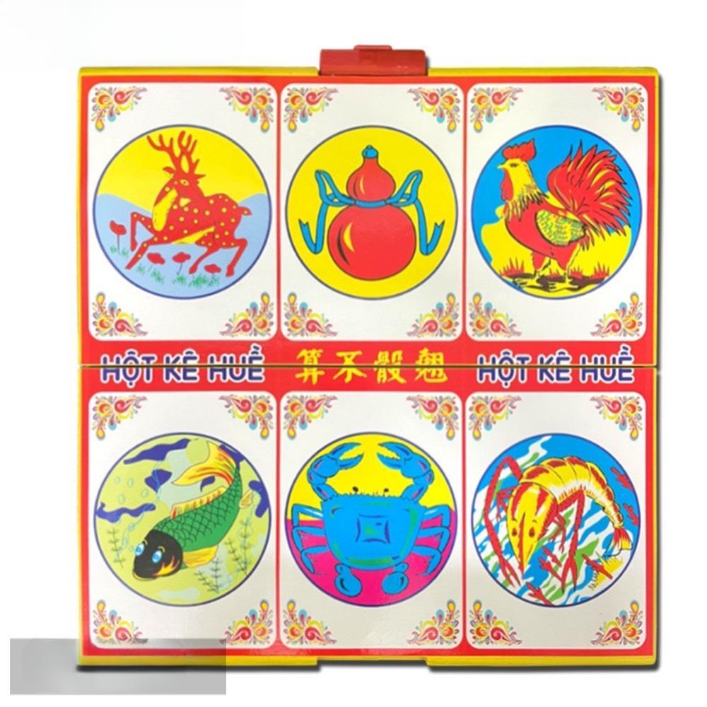 Bộ bầu cua tôm cá, bộ đồ chơi bầu cua, bộ bầu cua nhựa, bộ bầu cua cao cấp bàn nhựa xúc xắc thú vị - Happy Life 4Kid