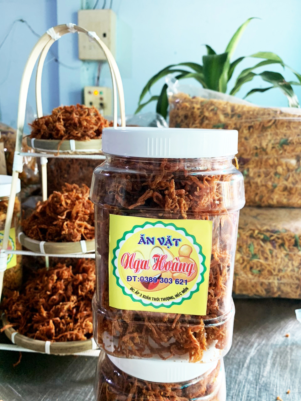 500gr Khô heo cháy tỏi dẻo dai ngon đặc biệt Nga Hoàng