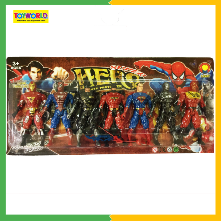 Đồ Chơi Siêu Nhân TOYWORLD Biệt Đội Siêu Anh Hùng Có Đèn Led Đỏ, Cử Động Khớp Tay Chân Linh Hoạt