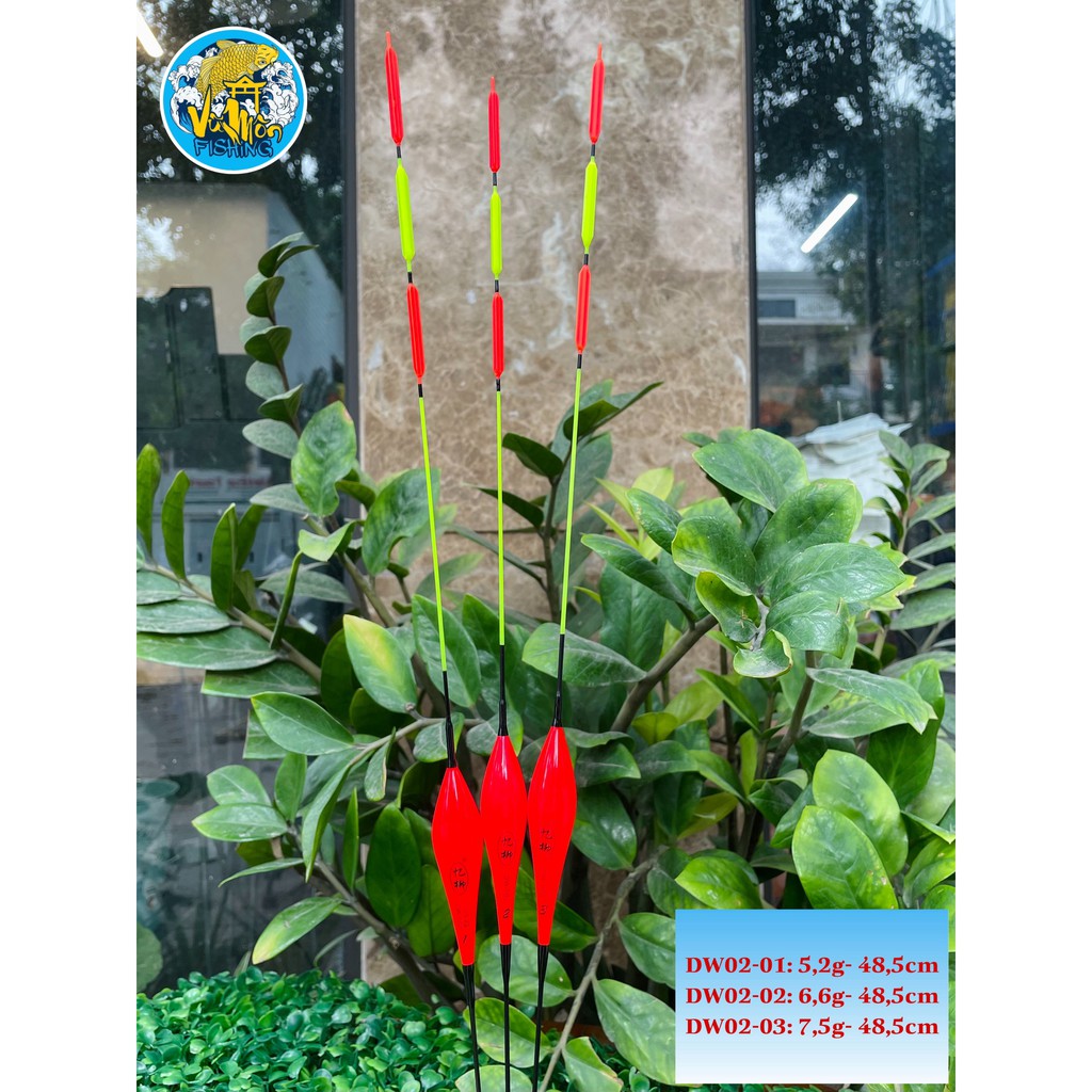 Phao câu cá NaNo tăm to tải chì 5,2~7,5g | Phao câu đài săn hàng DW02 - Vũ Môn fishing