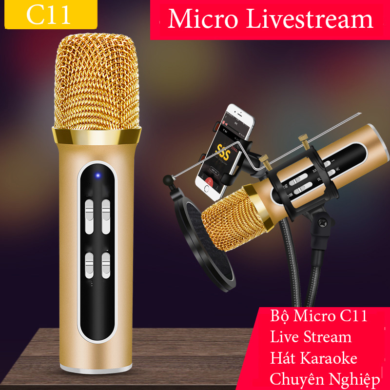 [HCM]Trọn Bộ Mic Thu Âm Livestream Cực Chất C11 Cho Giới Trẻ Micro Karaoke Livestream Cực Đã Cực Chất