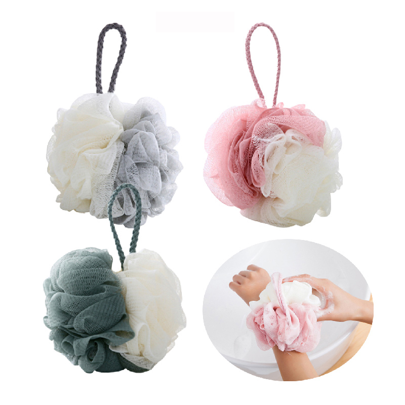 Bông tắm tạo bọt, Bọt biển tắm xơ mướp size 50gr, 2 màu dạng lưới, chất liệu PE