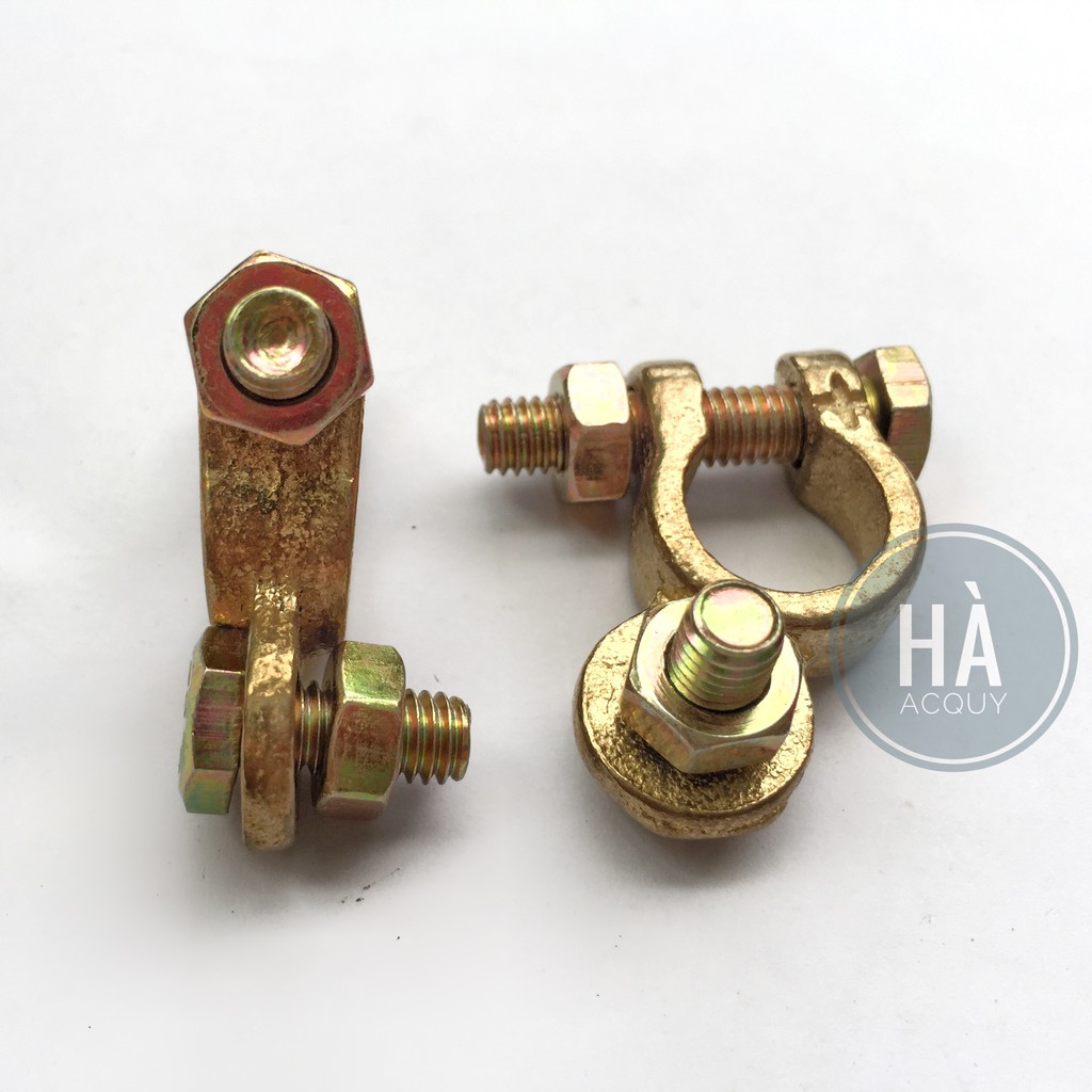 Đầu Bọp Cọc Bình Ắc Quy Đồng Thau Tròn Nhỏ Phi 14 (D14 mm) - 1 cặp