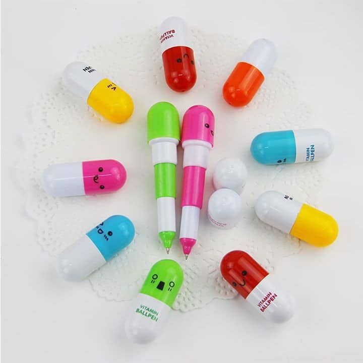 Combo 3 bút bi mực xanh bút gấp độc lạ dễ thương