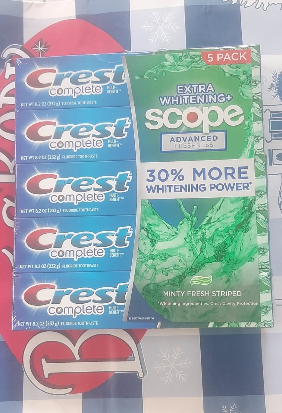 Kem đánh răng crest complete extra whitening scope 232gr