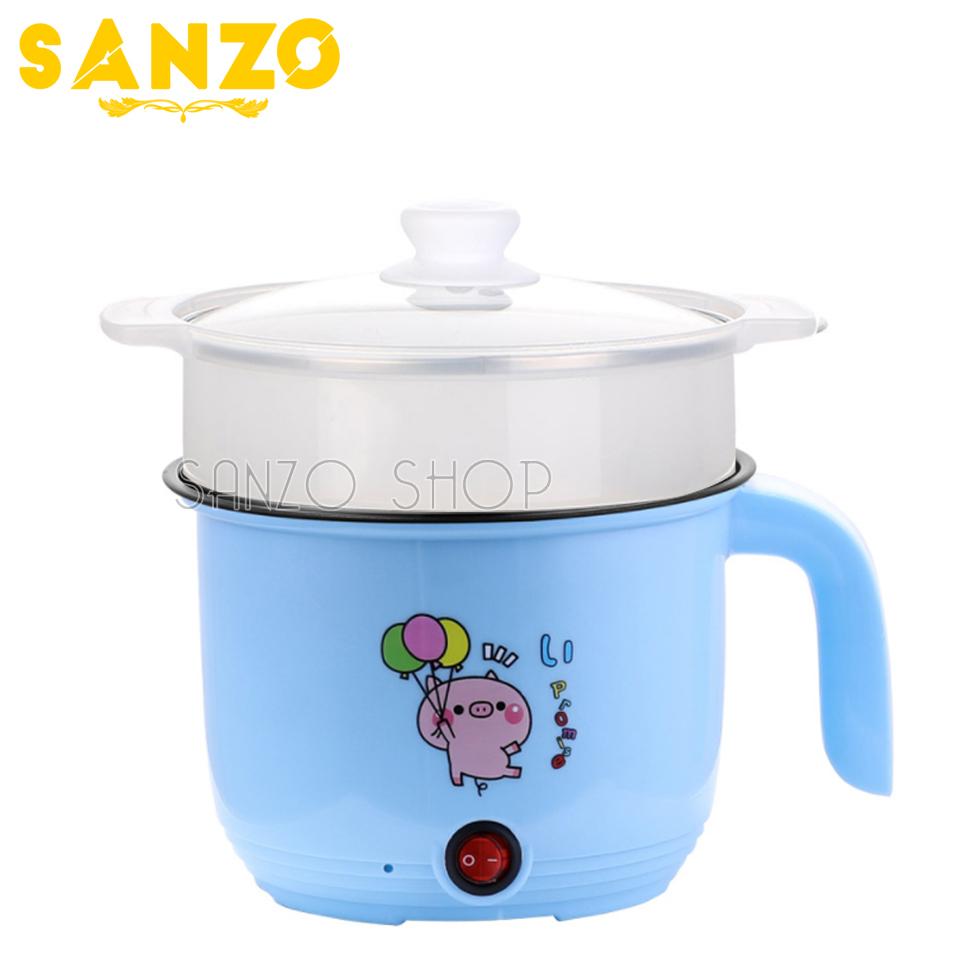 Ca lẩu điện mini kèm giá hấp NHỰA ,nồi lẩu đa năng cao cấp Thích hợp cho hộ gia đình nhỏ 2 - 3 người, thời gian sôi cực nhanh.