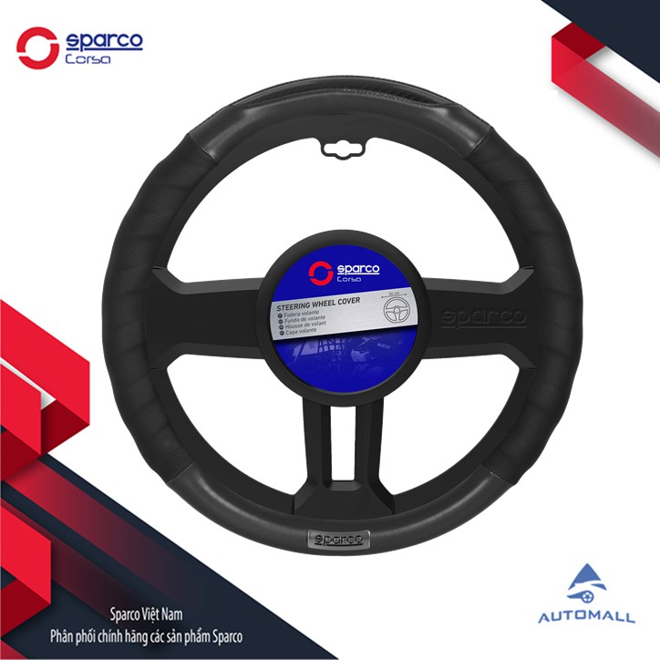 Bọc vô lăng sparco sps105bks - hàng chính hãng