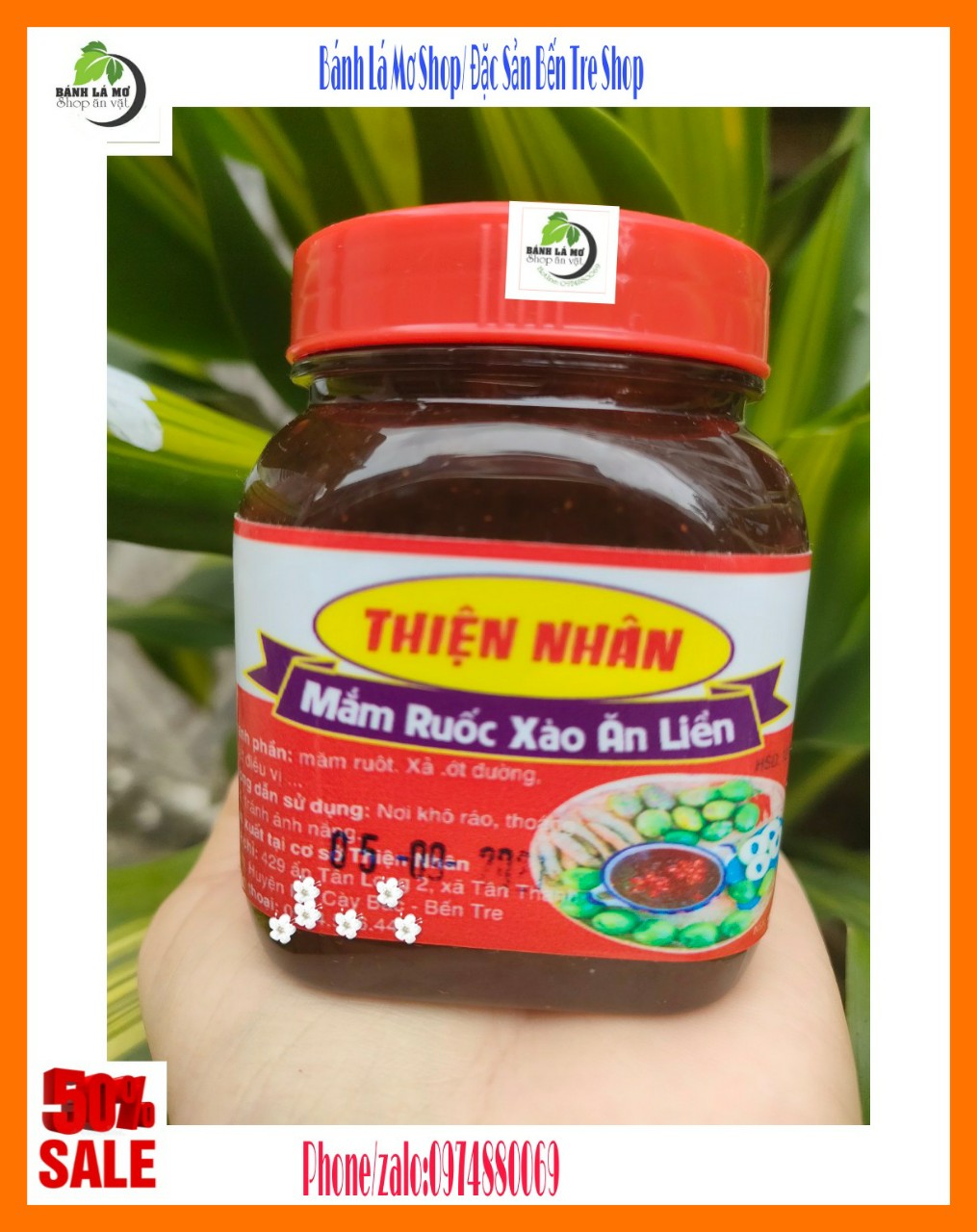 (FREESHIP) HỦ 200GR MẮM RUỐC XÀO XẢ ỚT - BÁNH LÁ MƠ SHOP