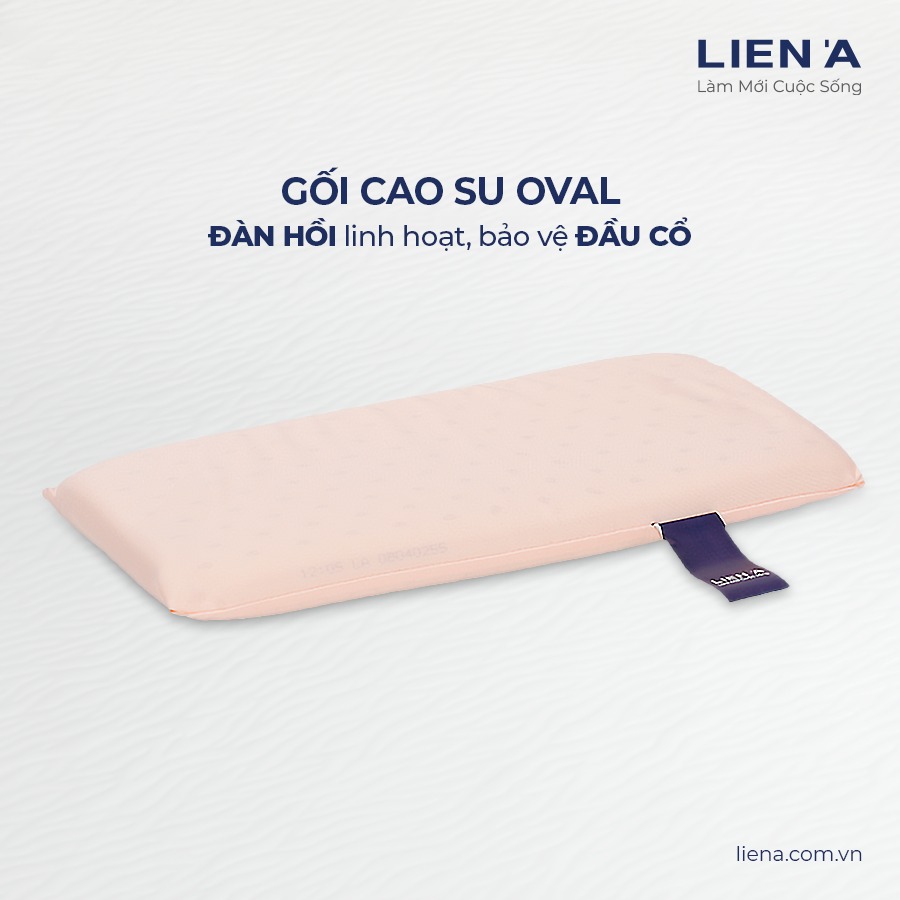 [HCM]Gối  cao su  em bé Liên Á Oval size 22x40x4cm  nâng đỡ tốt & 1 áo gối cùng kích thước