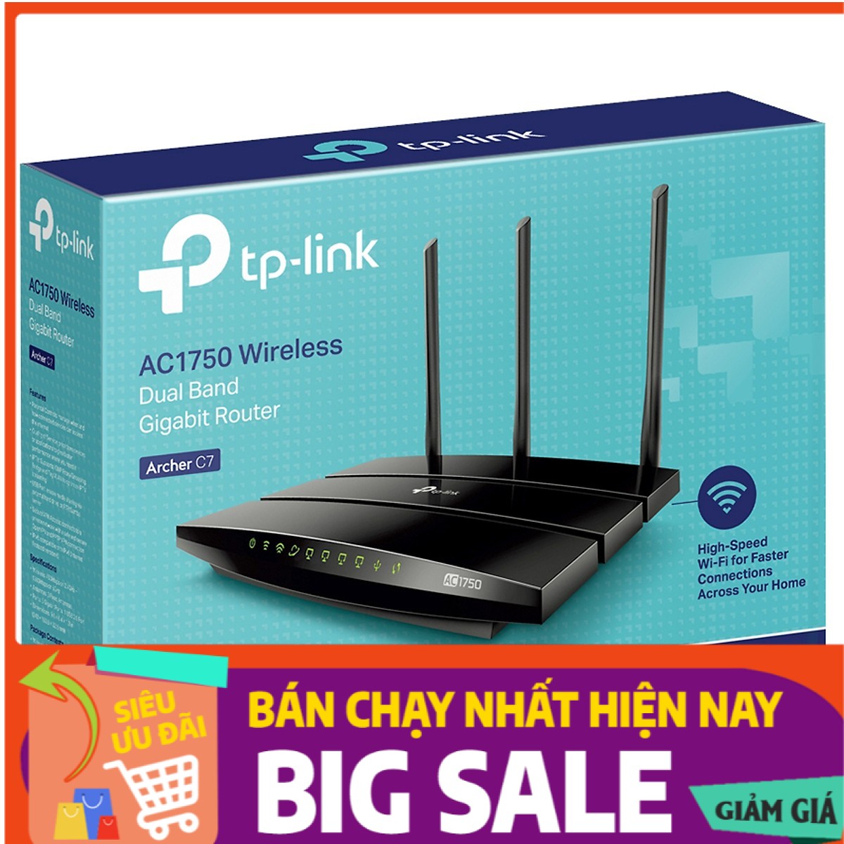 Router Gigabit Wi-Fi Băng Tần Kép AC1750 TP-Link Archer C7
