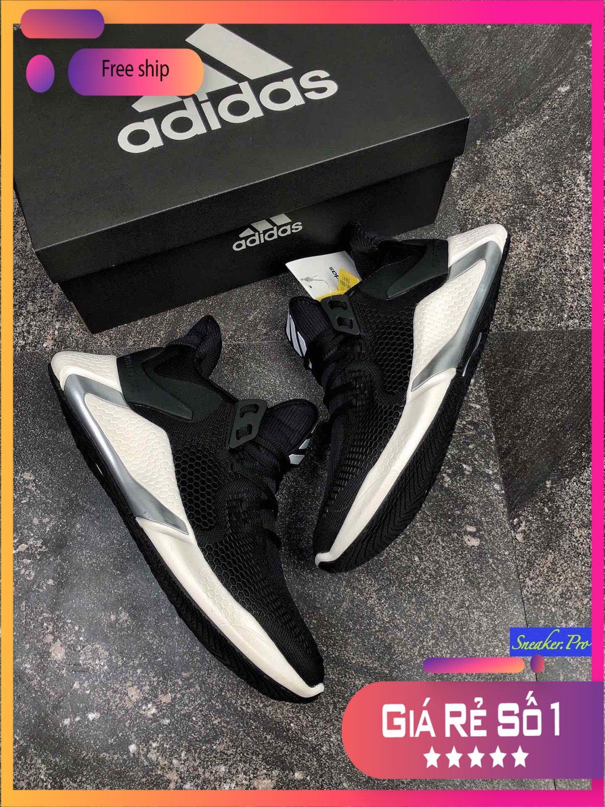 [FreeshipMAX] (SIÊU KHUYẾN MẠI) Giày thể thao sneaker nam nữ ALPHABOUNCE instinct M 2020 black đen đế trắng