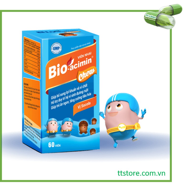 Viên nhai Bio-Acimin Chew vị chocolate - Men tiêu hóa, men vi sinh - Bioacimin