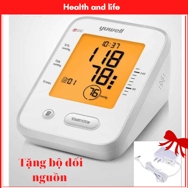 Máy đo huyết áp bắp tay điện tử YUWELL có giọng nói phòng ngừa tai biến + Tặng một bộ đổi nguồn Adapter