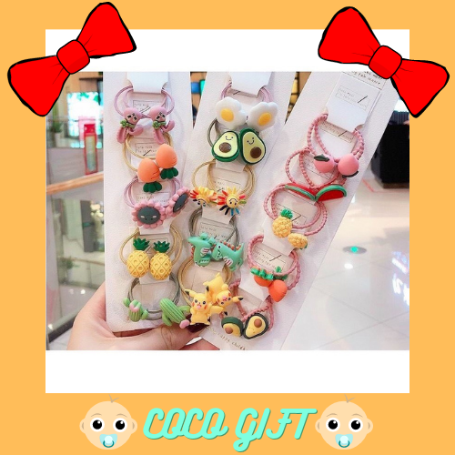 Set 10 dây buộc tóc bé gái nhiều hình dễ thương giao ngẫu nhiên