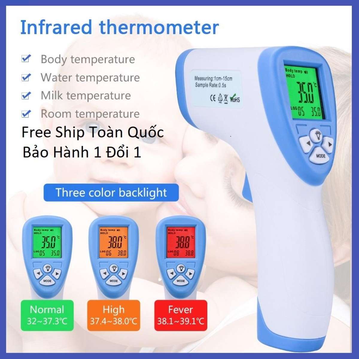 MÁY ĐO NHIỆT ĐỘ -Máy Đo Nhiệt Độ Cơ Thể Điện TửNhiệt Kế Hông Ngoại - Mua Nhiệt Kế Hồng Ngoại Đo Trán (Độ Chính Xác Cao) -Công Nghệ Nhật Bản Chất Lượng Vượt Trội Giá Gốc-Bảo Hành 12 Tháng.